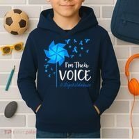 Child Abuse Prevention Awareness IM Their Voice Pinwheel Kids Hoodie thumb 2