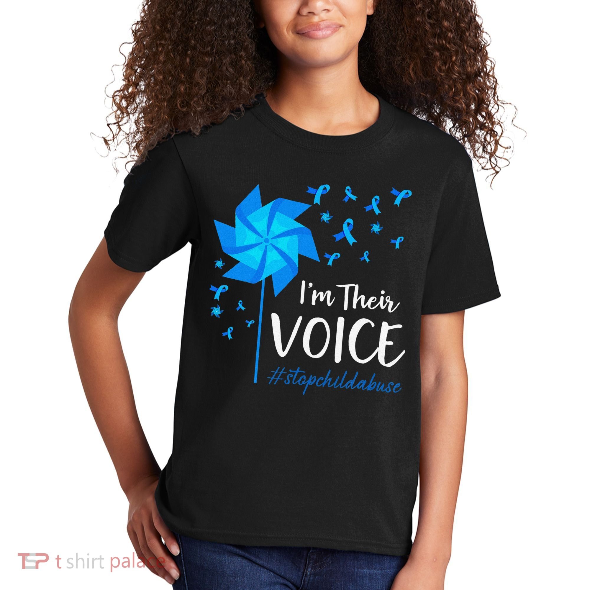 Child Abuse Prevention Awareness IM Their Voice Pinwheel Kids T-Shirt