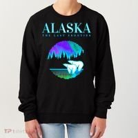 Cool Alaska Pair of Polar Bear with Aurora Snow Scene Women's Sweatshirt thumb 0