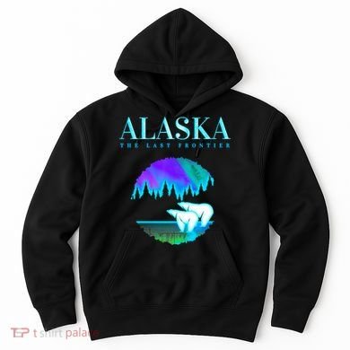 Cool Alaska Pair of Polar Bear with Aurora Snow Scene Hoodie