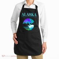 Cool Alaska Pair of Polar Bear with Aurora Snow Scene Apron thumb 2