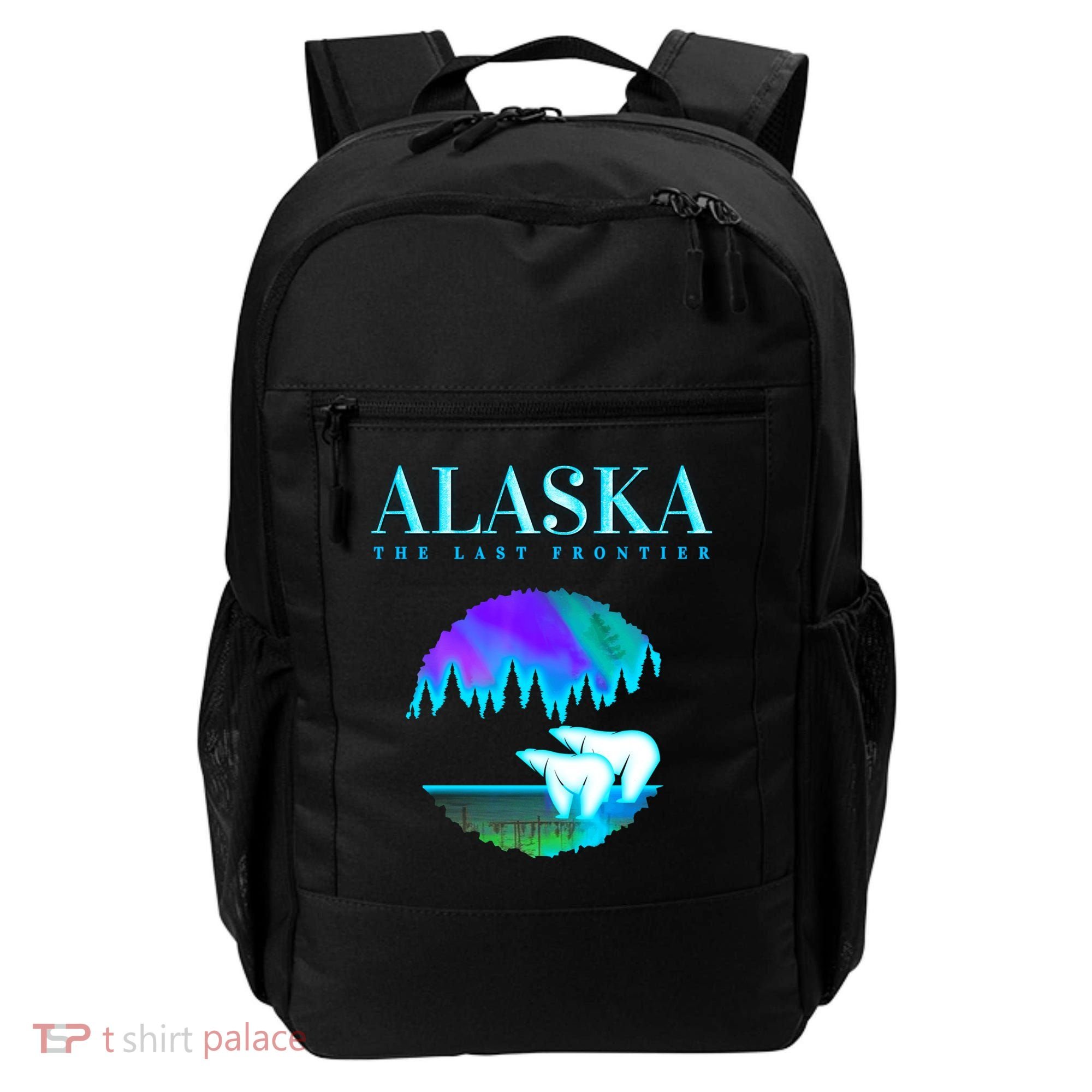 Cool Alaska Pair of Polar Bear with Aurora Snow Scene Backpack