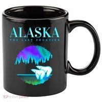 Cool Alaska Pair of Polar Bear with Aurora Snow Scene 11oz C Handle Ceramic Mug thumb 0