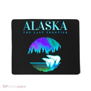 Cool Alaska Pair of Polar Bear with Aurora Snow Scene Mousepad