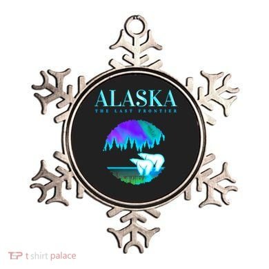 Cool Alaska Pair of Polar Bear with Aurora Snow Scene Ornament