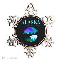 Cool Alaska Pair of Polar Bear with Aurora Snow Scene Ornament thumb 0