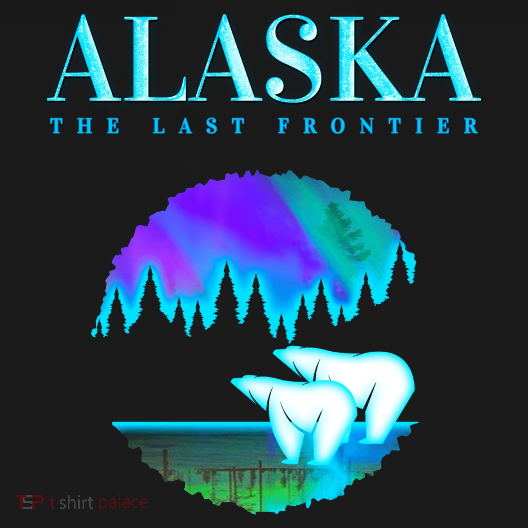 Cool Alaska Pair of Polar Bear with Aurora Snow Scene Baby Bodysuit