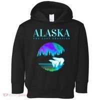Cool Alaska Pair of Polar Bear with Aurora Snow Scene Toddler Hoodie thumb 0