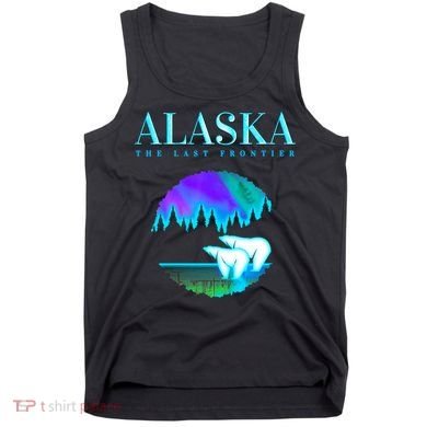 Cool Alaska Pair of Polar Bear with Aurora Snow Scene Tank Top