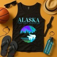 Cool Alaska Pair of Polar Bear with Aurora Snow Scene Tank Top thumb 4