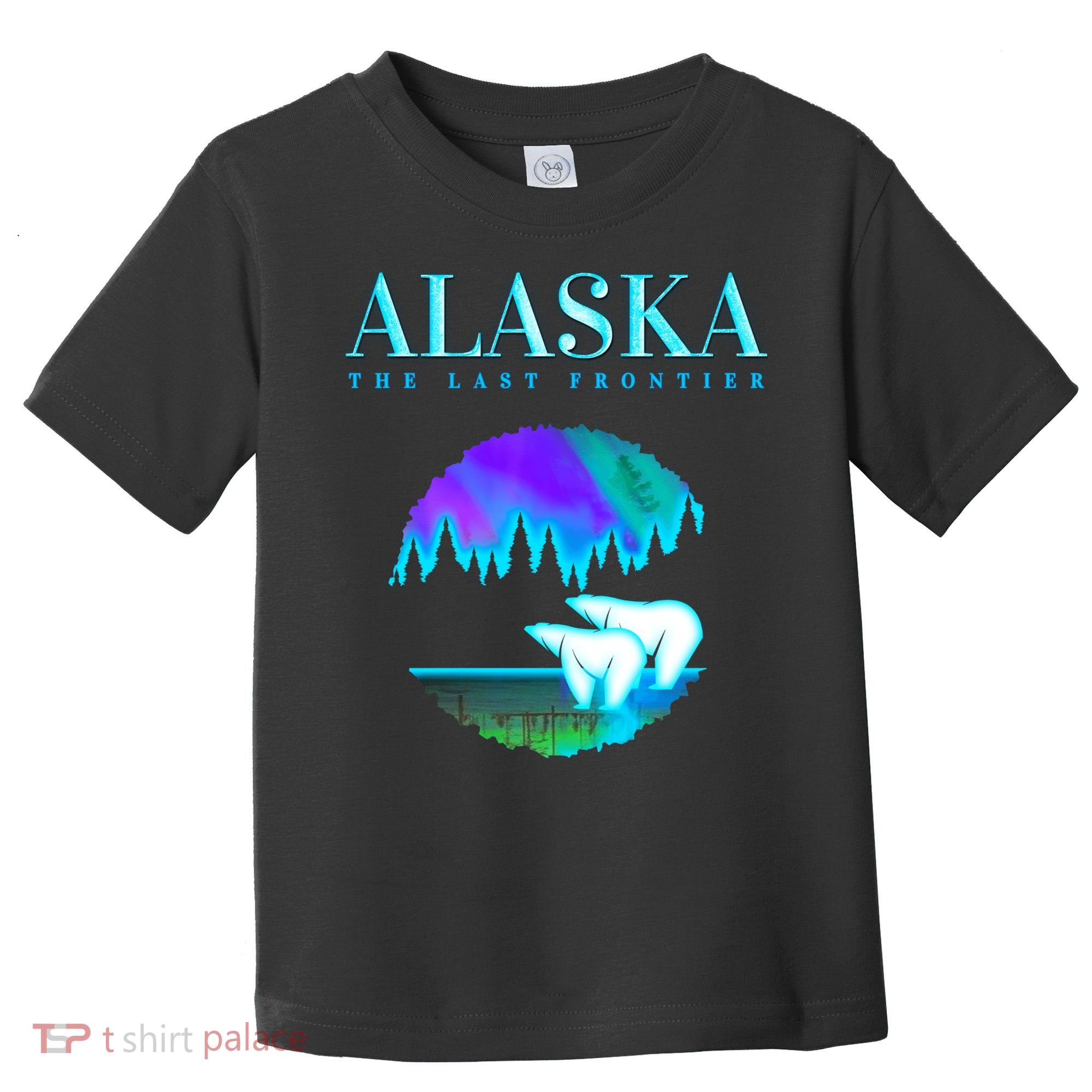 Cool Alaska Pair of Polar Bear with Aurora Snow Scene Toddler T-Shirt