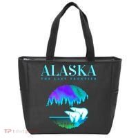 Cool Alaska Pair of Polar Bear with Aurora Snow Scene Tote Bag thumb 0
