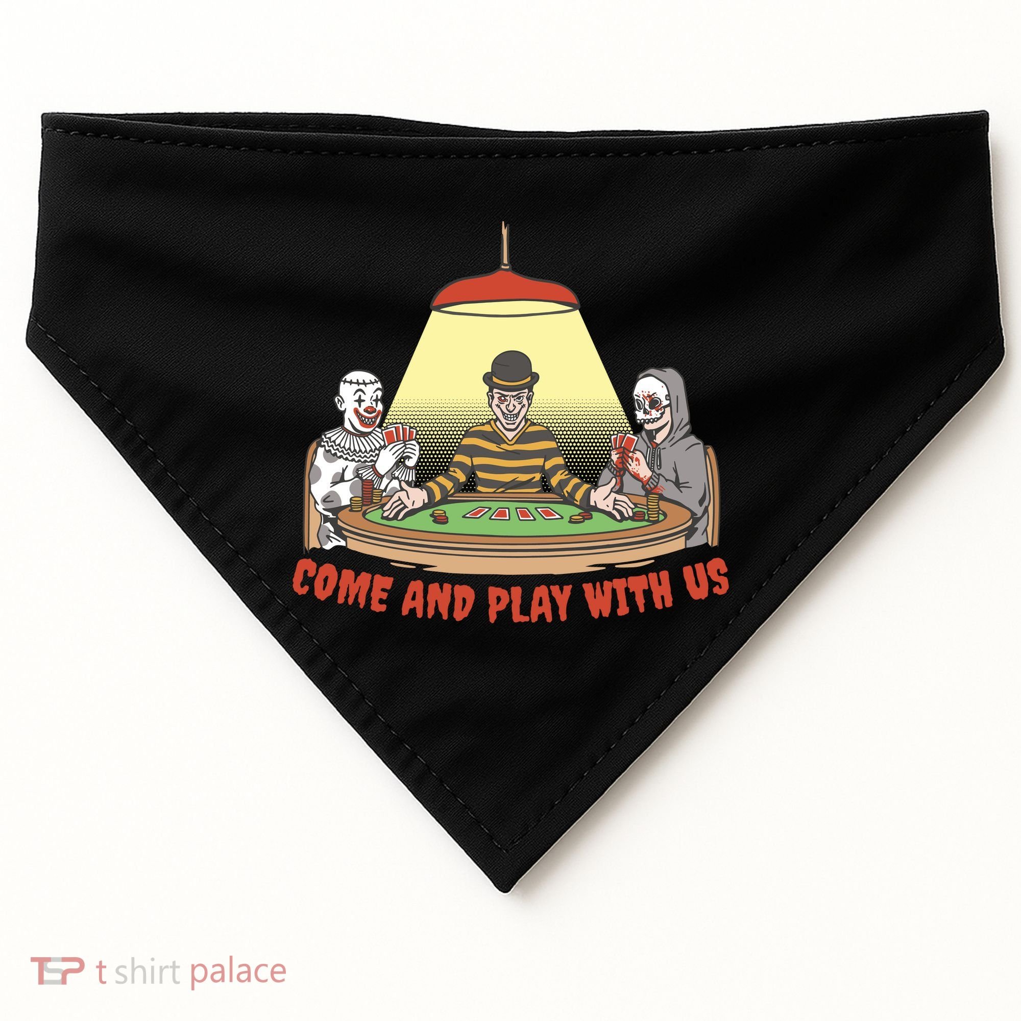 Come And Play With Us Spooky Horror Halloween USA-Made Doggie Bandana