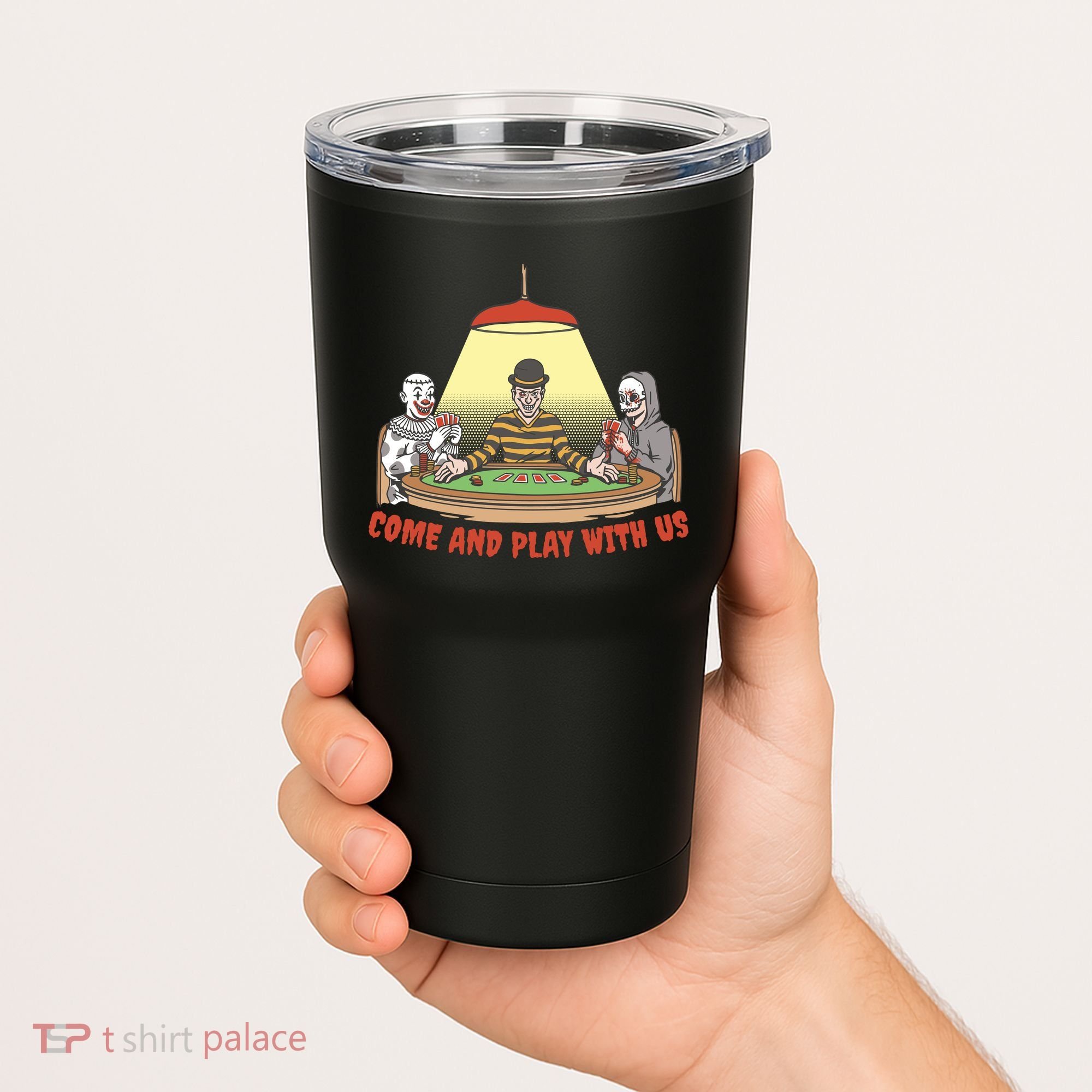 Come And Play With Us Spooky Horror Halloween Tumbler