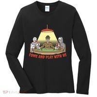 Come And Play With Us Spooky Horror Halloween Women's Long Sleeve Shirt thumb 0