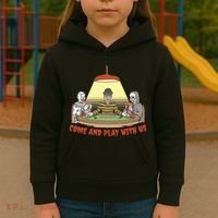 Come And Play With Us Spooky Horror Halloween Kids Hoodie thumb 3