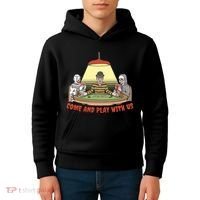 Come And Play With Us Spooky Horror Halloween Kids Hoodie thumb 4