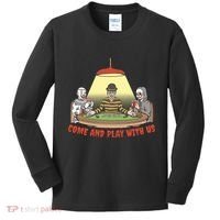 Come And Play With Us Spooky Horror Halloween Kids Long Sleeve Shirt thumb 0