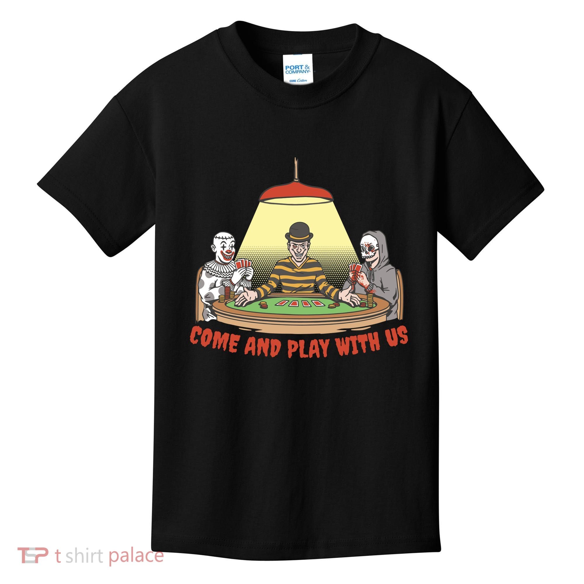 Come And Play With Us Spooky Horror Halloween Kids T-Shirt