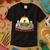 Come And Play With Us Spooky Horror Halloween Kids T-Shirt thumb 3