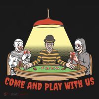 Come And Play With Us Spooky Horror Halloween Kids T-Shirt thumb 4