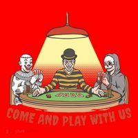 Come And Play With Us Spooky Horror Halloween Santa Hat thumb 1