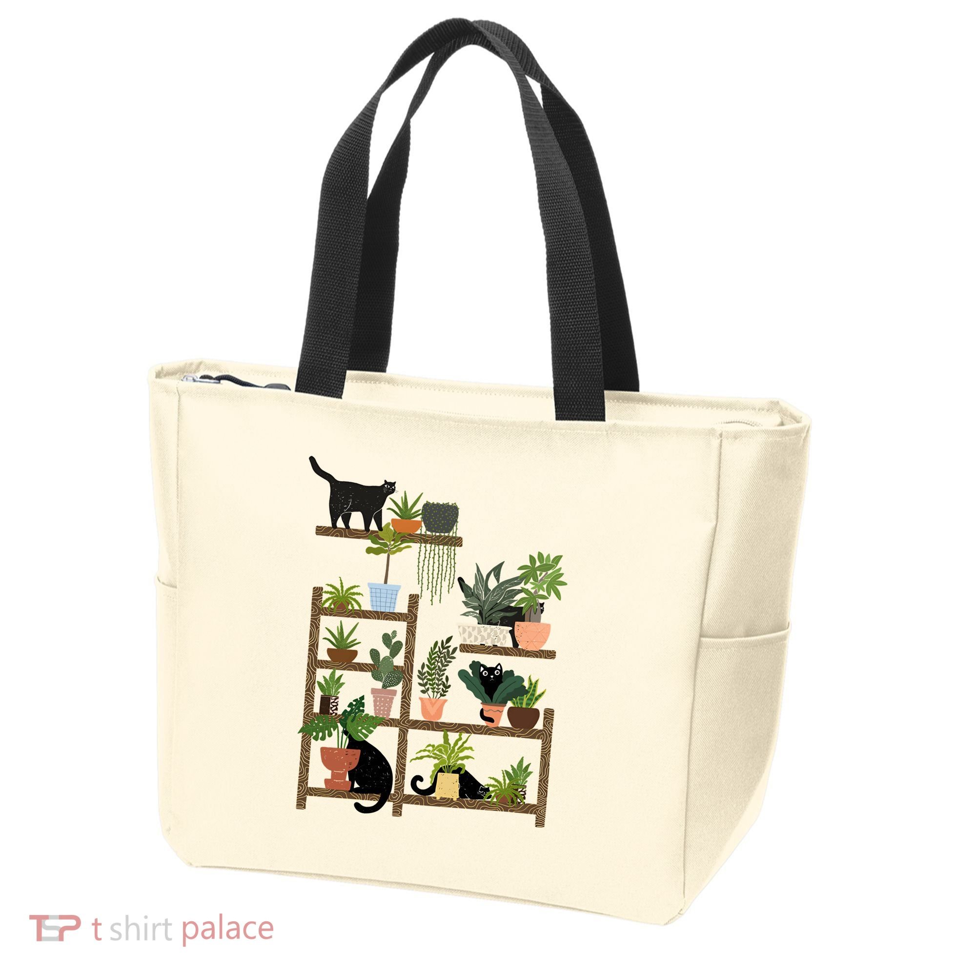Cats And Plants Tote Bag
