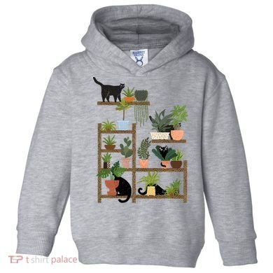 Cats And Plants Toddler Hoodie