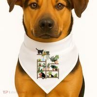 Cats And Plants USA-Made Doggie Bandana thumb 1