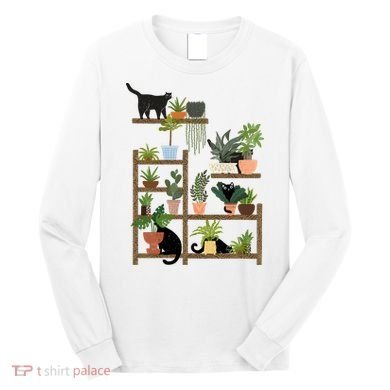 Cats And Plants Long Sleeve Shirt