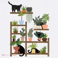 Cats And Plants Mousepad thumb 1