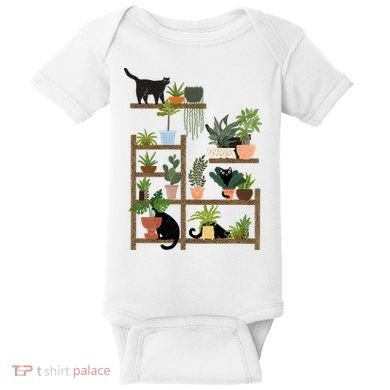 Cats And Plants Baby Bodysuit
