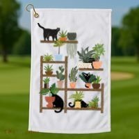 Cats And Plants Golf Towel thumb 1