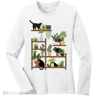 Cats And Plants Women's Long Sleeve Shirt