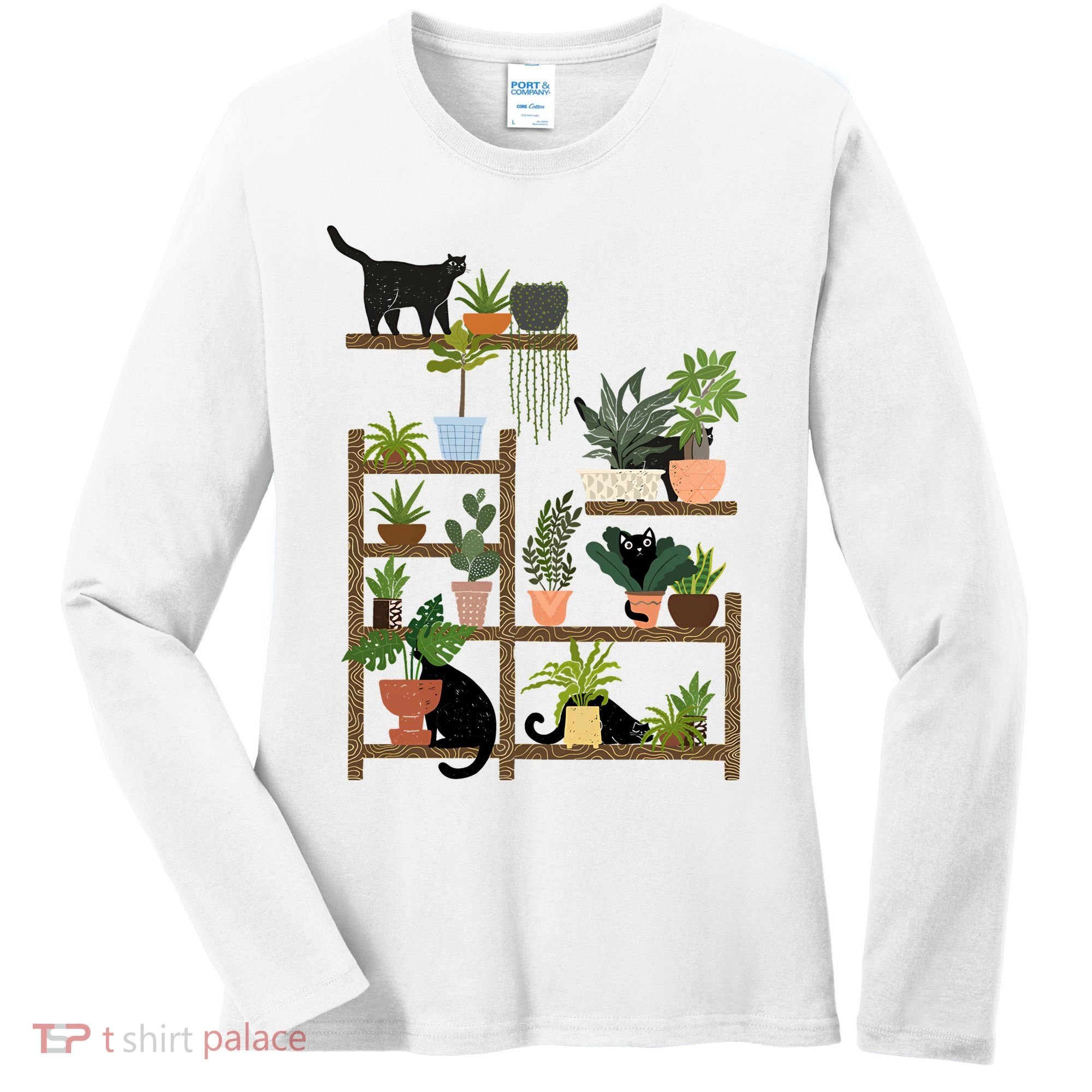 Cats And Plants Women's Long Sleeve Shirt