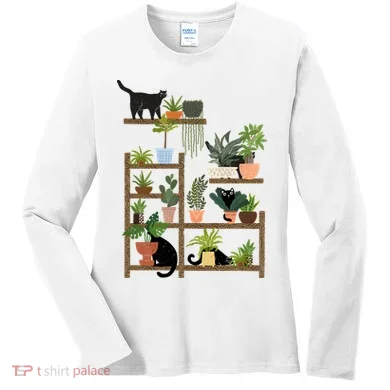 Cats And Plants Women's Long Sleeve Shirt