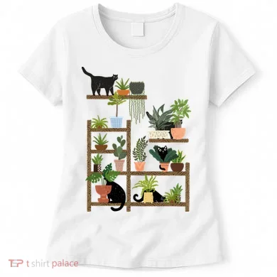 Cats And Plants Women's T-Shirt