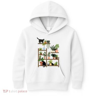 Cats And Plants Kids Hoodie