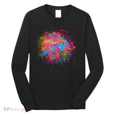 Colorful Artsy Paint Splat Long Sleeve Shirt