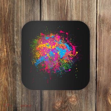 Colorful Artsy Paint Splat Coaster