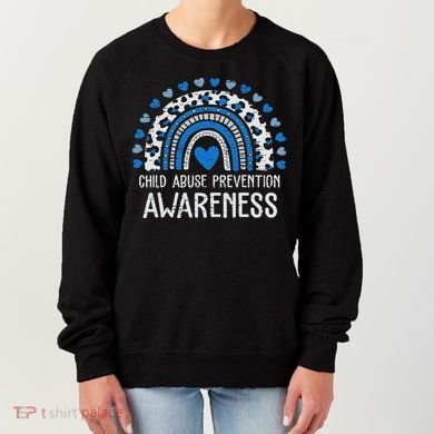 Child Abuse Prevention Rainbow Leopard Child Abuse Awareness Women's Sweatshirt