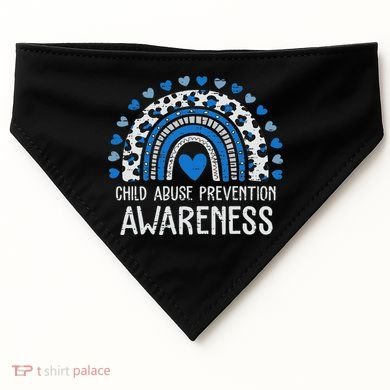 Child Abuse Prevention Rainbow Leopard Child Abuse Awareness USA-Made Doggie Bandana