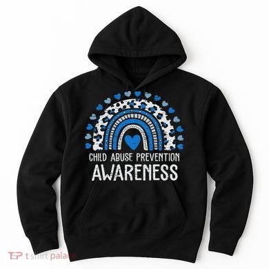 Child Abuse Prevention Rainbow Leopard Child Abuse Awareness Hoodie