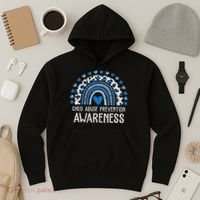 Child Abuse Prevention Rainbow Leopard Child Abuse Awareness Hoodie thumb 3