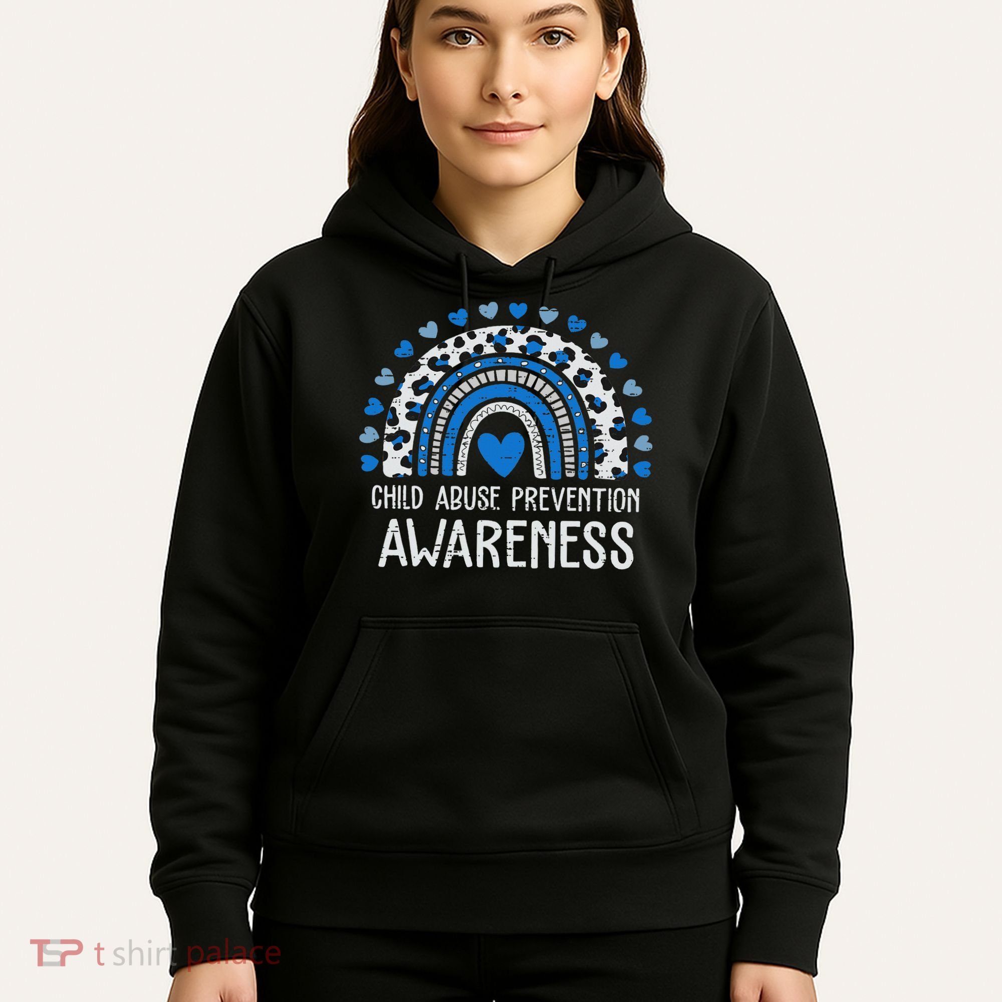 Child Abuse Prevention Rainbow Leopard Child Abuse Awareness Hoodie