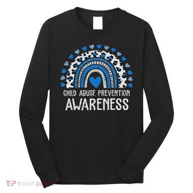Child Abuse Prevention Rainbow Leopard Child Abuse Awareness Long Sleeve Shirt