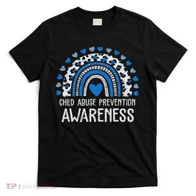 Child Abuse Prevention Rainbow Leopard Child Abuse Awareness T-Shirt