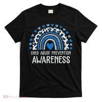 Child Abuse Prevention Rainbow Leopard Child Abuse Awareness T-Shirt thumb 0