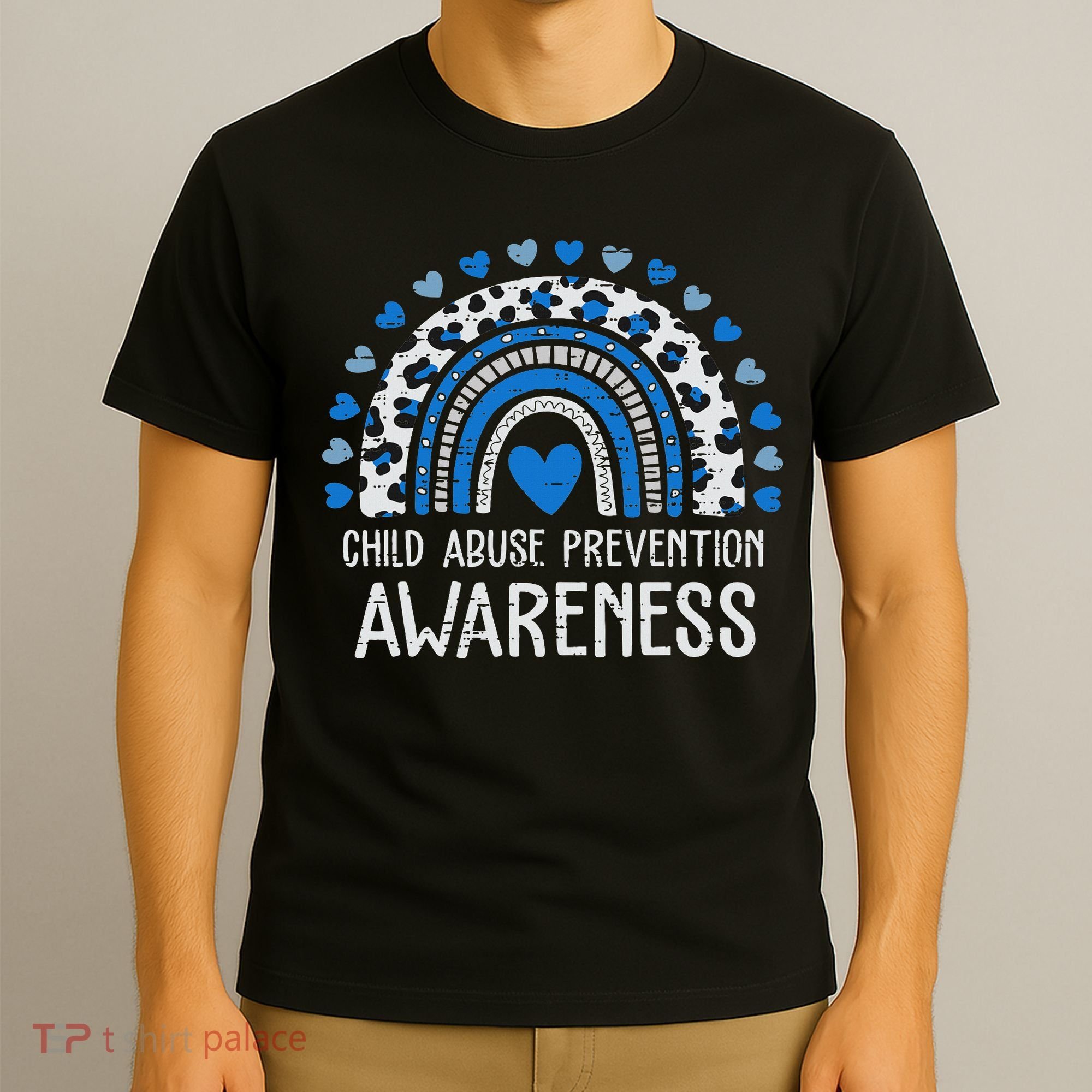 Child Abuse Prevention Rainbow Leopard Child Abuse Awareness T-Shirt