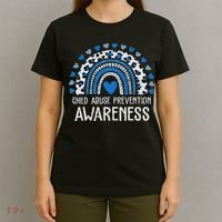 Child Abuse Prevention Rainbow Leopard Child Abuse Awareness T-Shirt thumb 4
